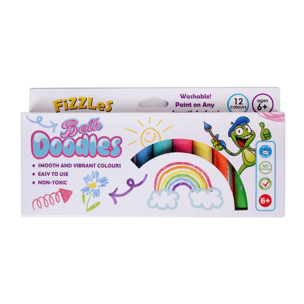 FiZZLeS Bath Doodles - Bath Washable Paints - 12 Colors