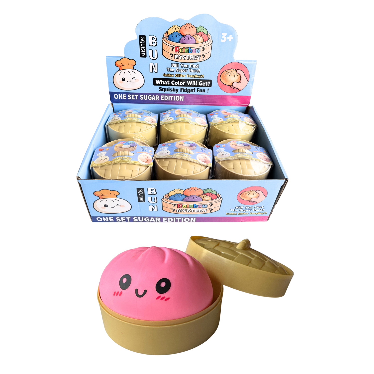 Squeezy Dumpling Toy – Assorted Colors (3.5") MSDS3