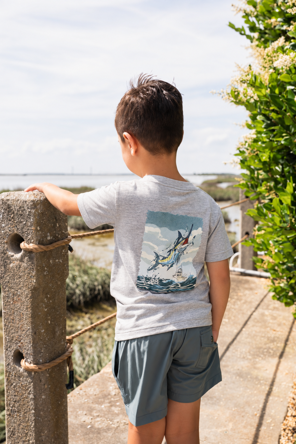Offshore Boat Tee SS - Heather Grey