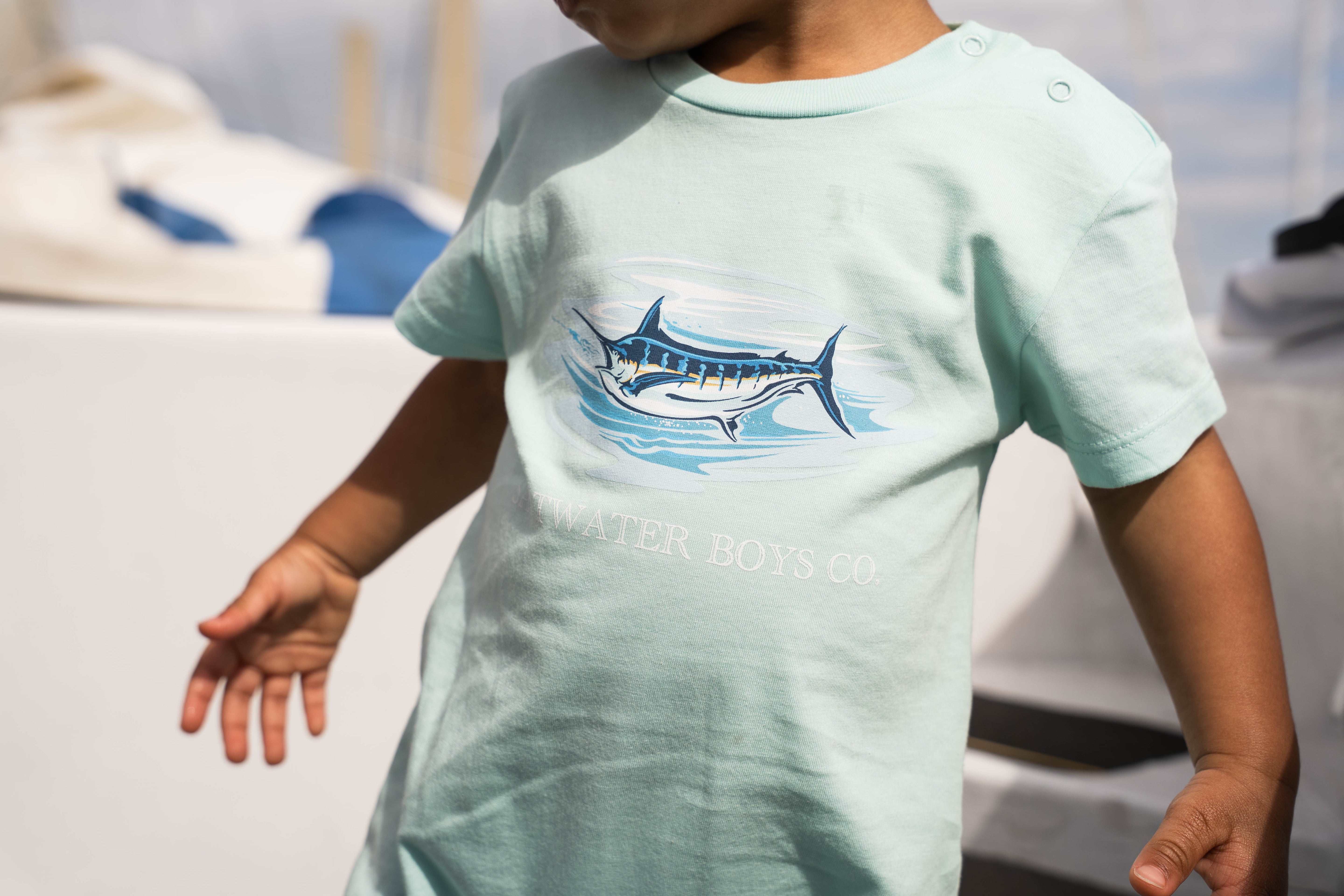 Marlin T-Shirt Romper - Aqua
