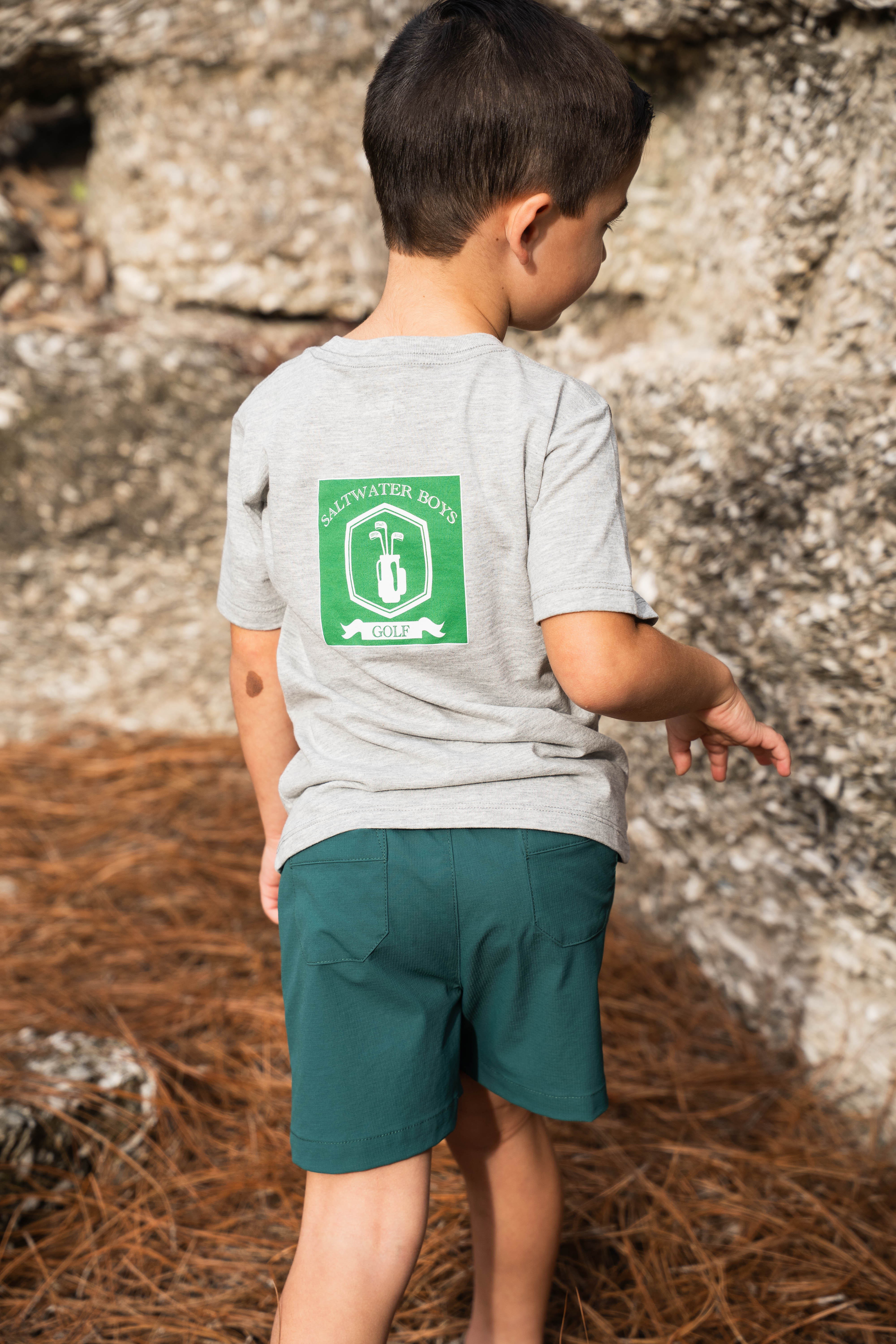 Green Golf Bag T-Shirt - Heather Grey