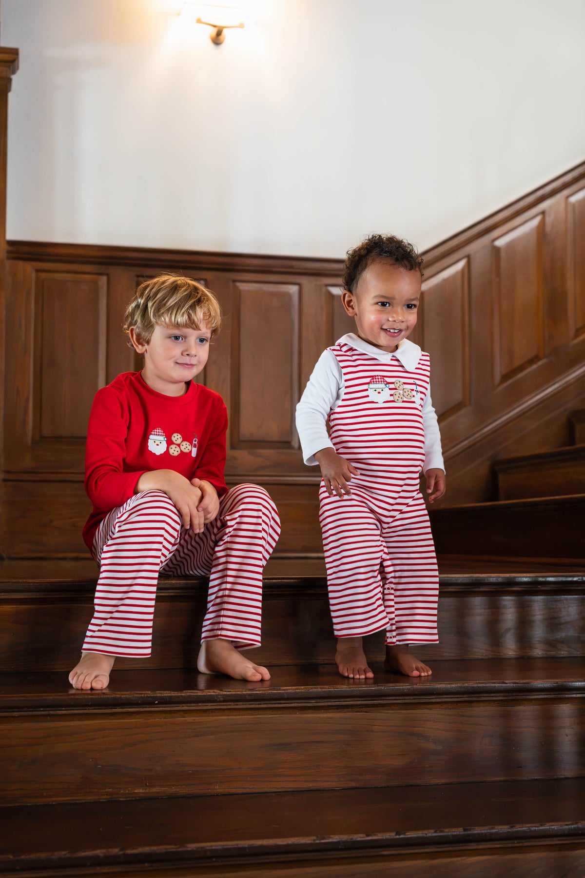 2 Piece Applique Boys Pant Set - Santa Cookie