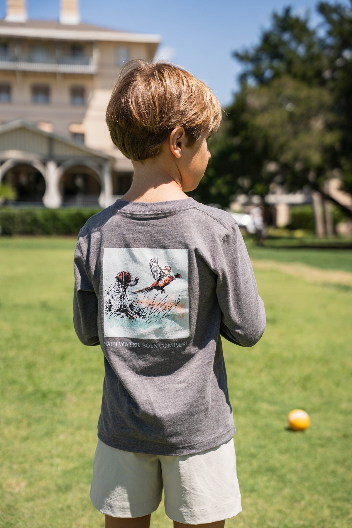 Hunt Scene Tee LS - Heather Brown