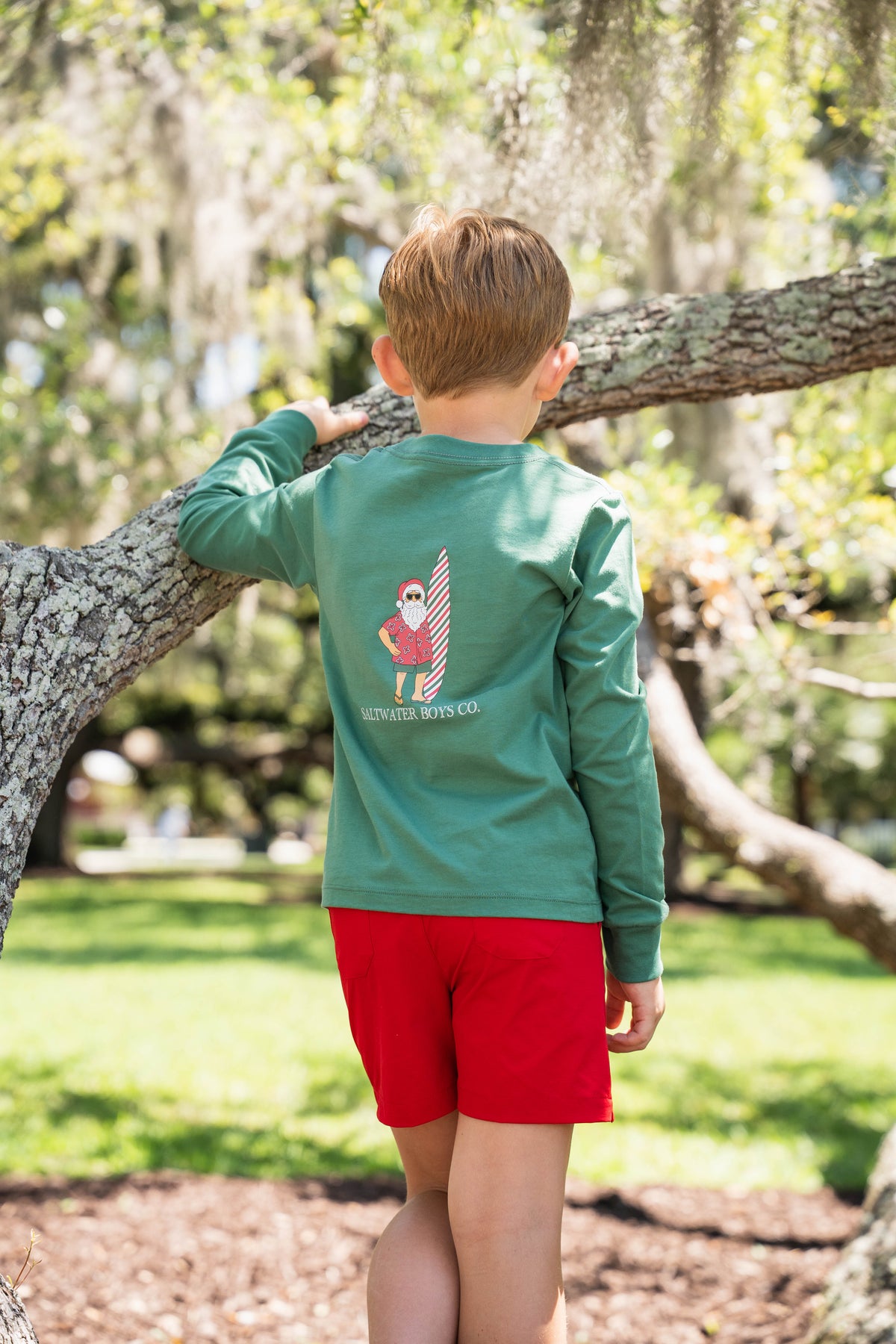 Surf Santa Tee LS - Green