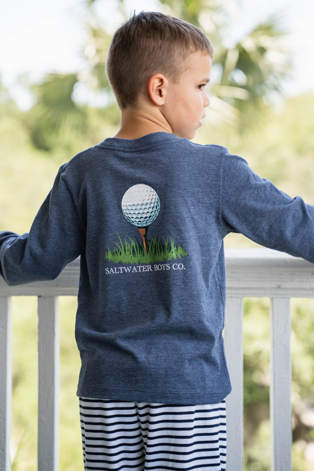 Golf Ball Tee LS - Heather Blue