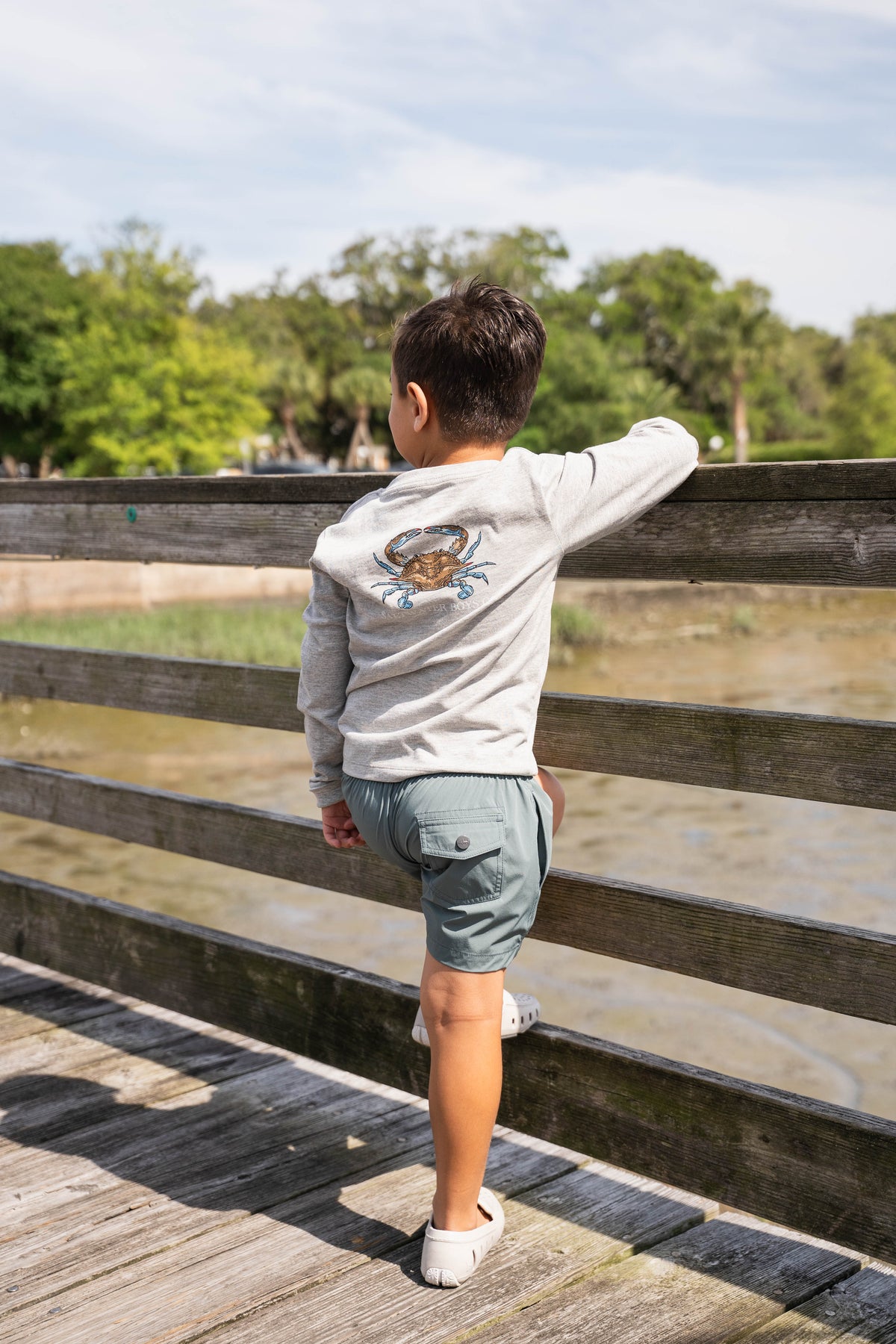 Crab Tee LS - Heather Grey