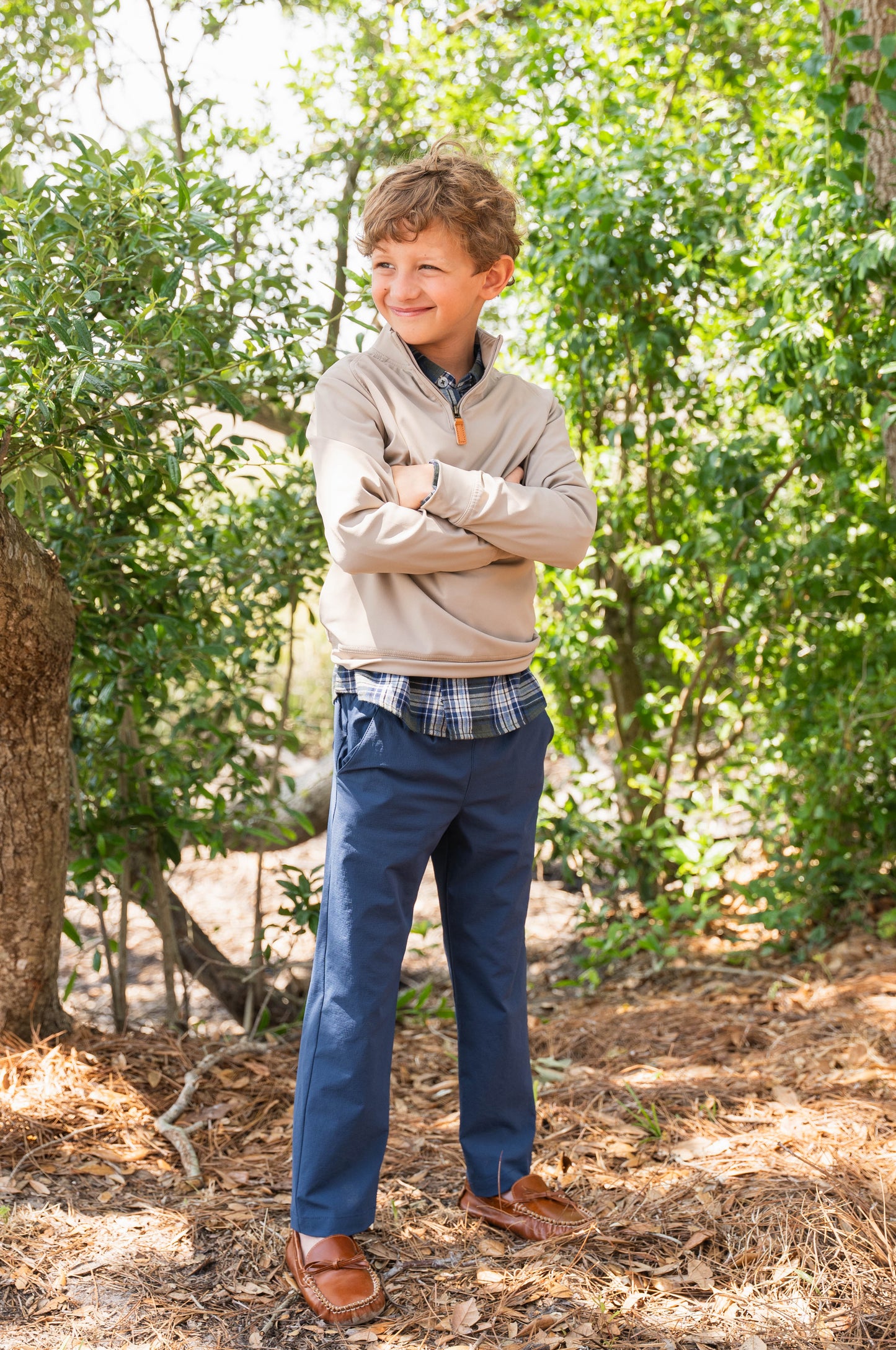 Collins Performance Quarter Zip Khaki