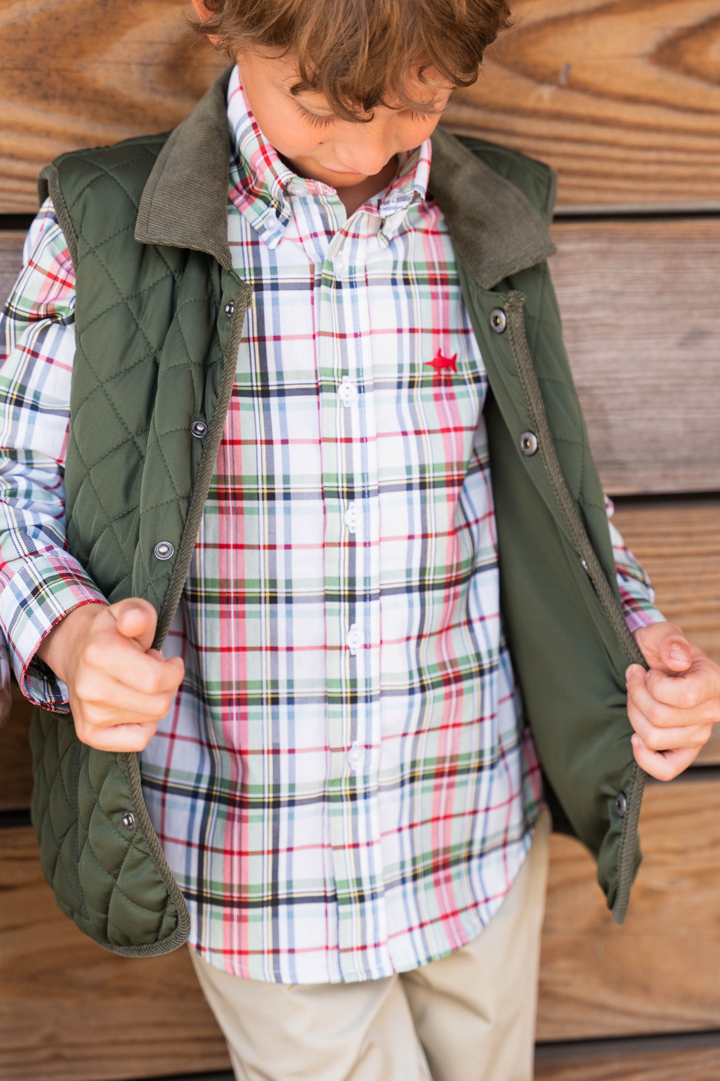 Carter Oxford Creme Plaid