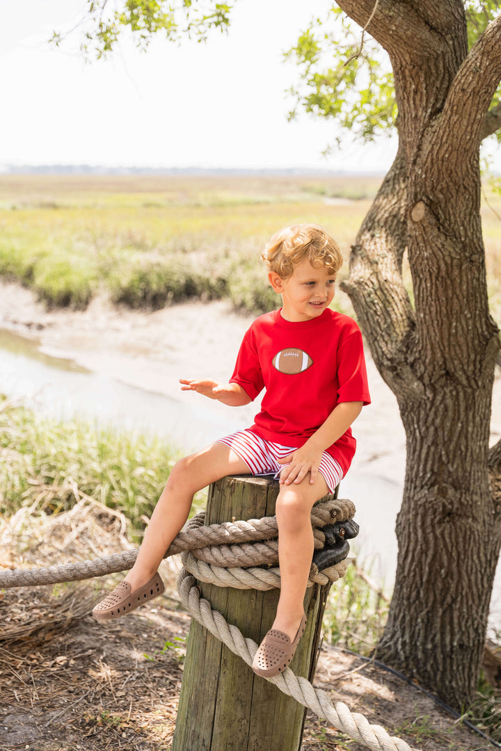 2 Piece Boys Applique Short Set - Football