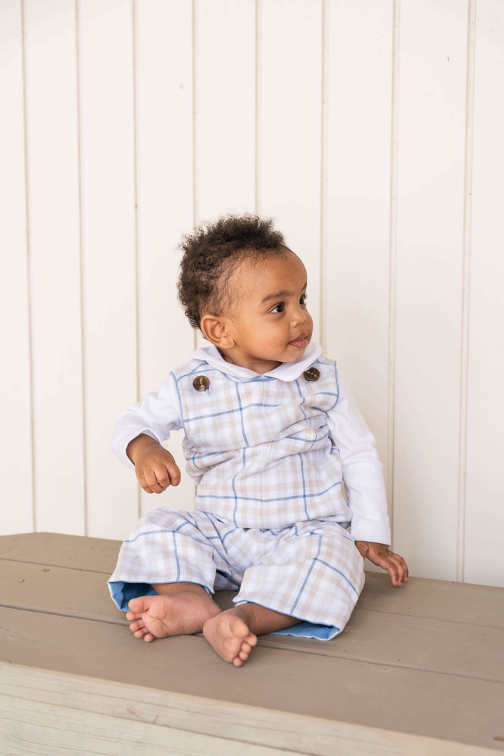 Rivers Reversible Boys Longall Khaki/Blue Plaid