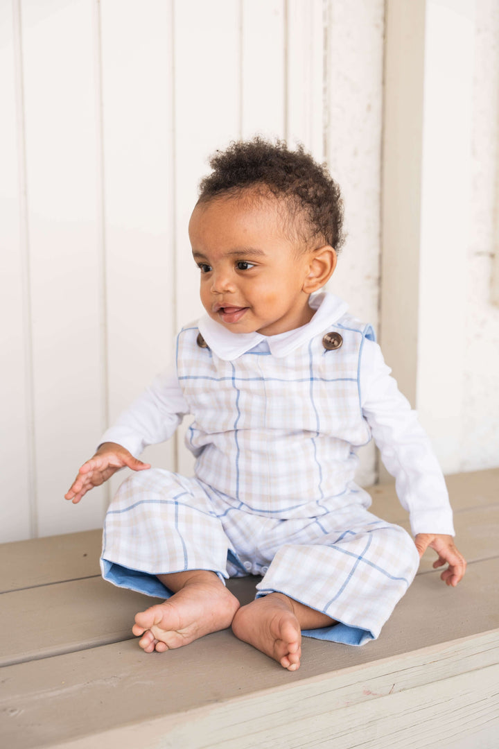 Rivers Reversible Boys Longall Khaki/Blue Plaid