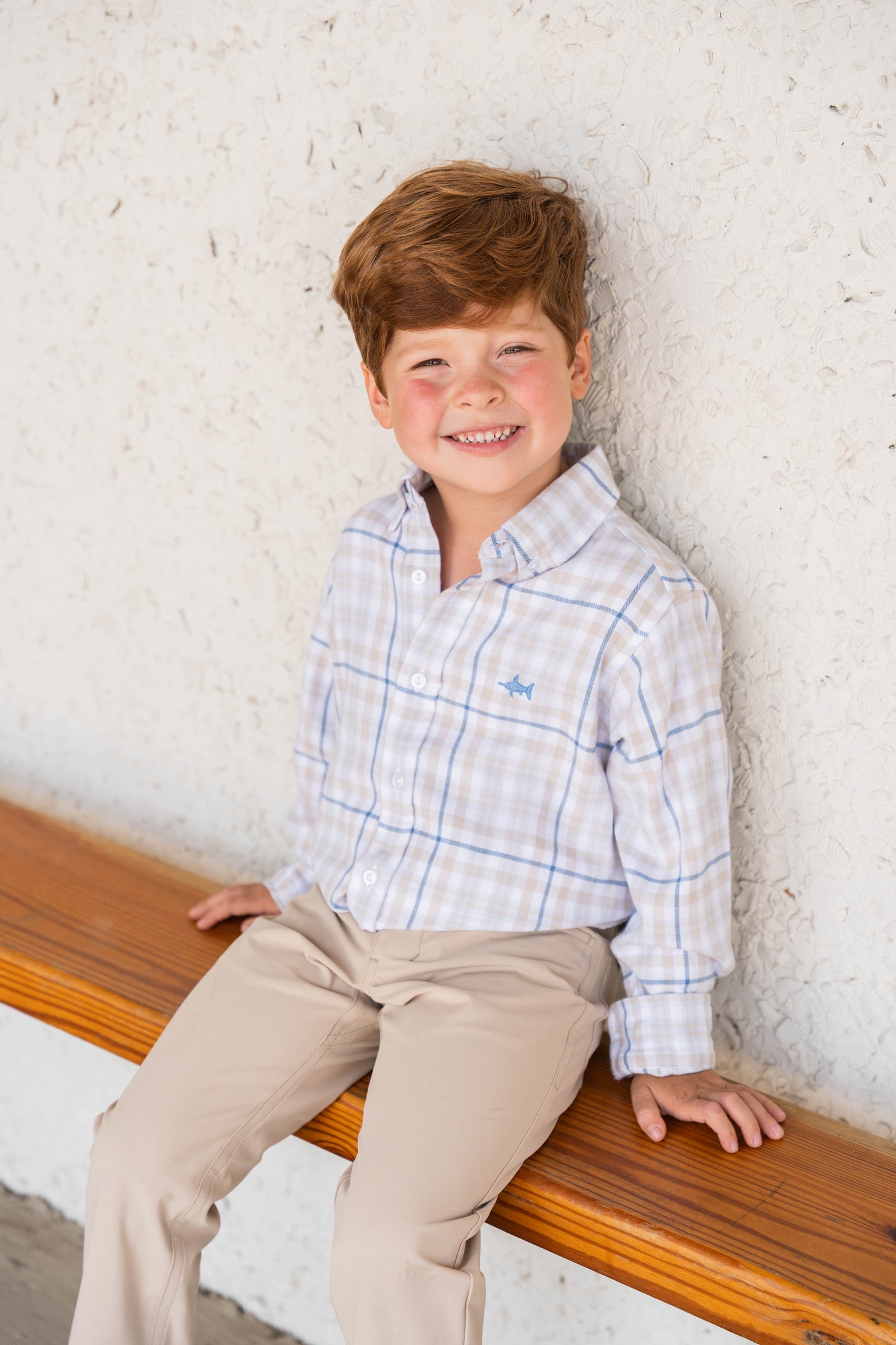 Carter Oxford Shirt Khaki/Blue Plaid