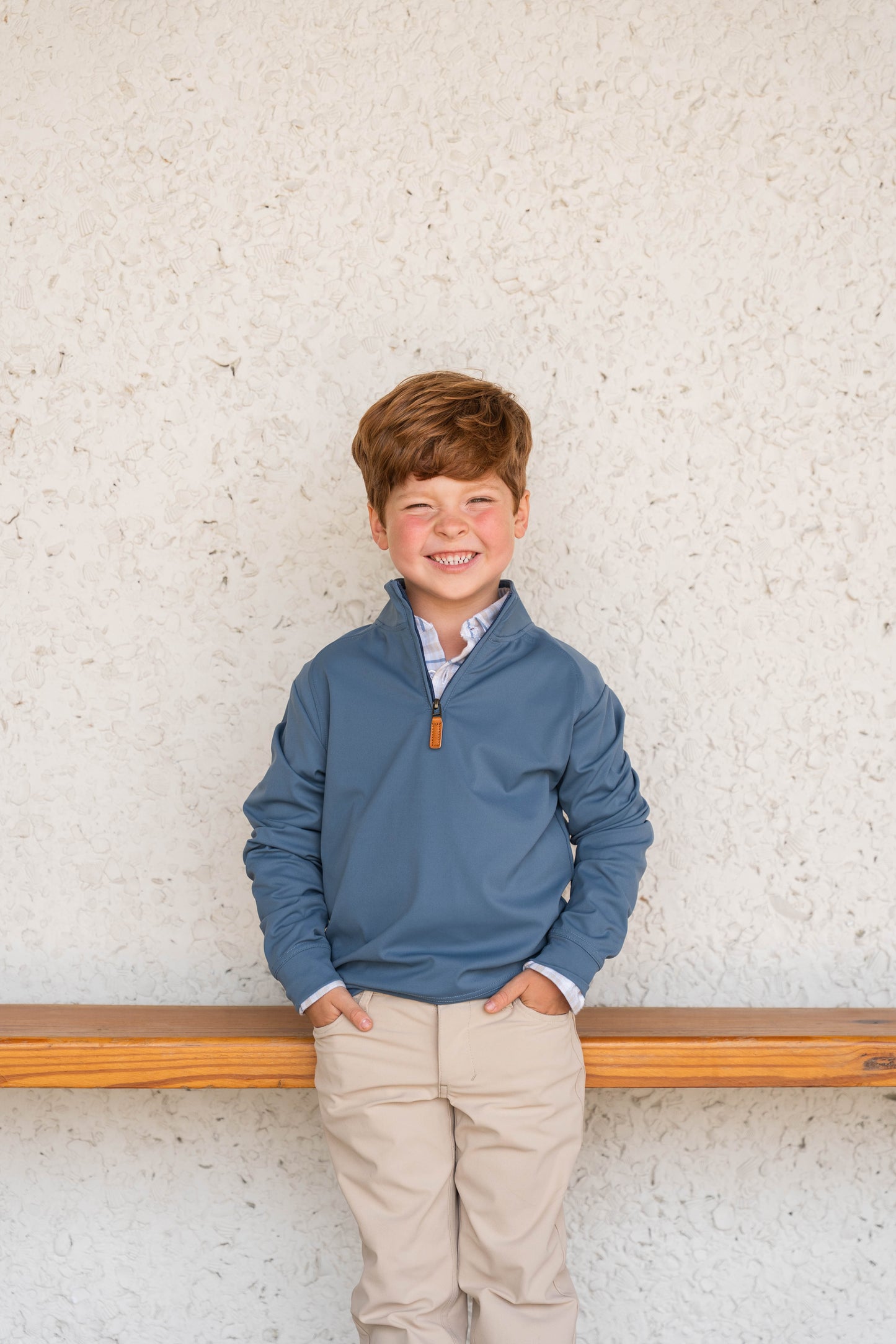 Collins Performance Quarter Zip Blue