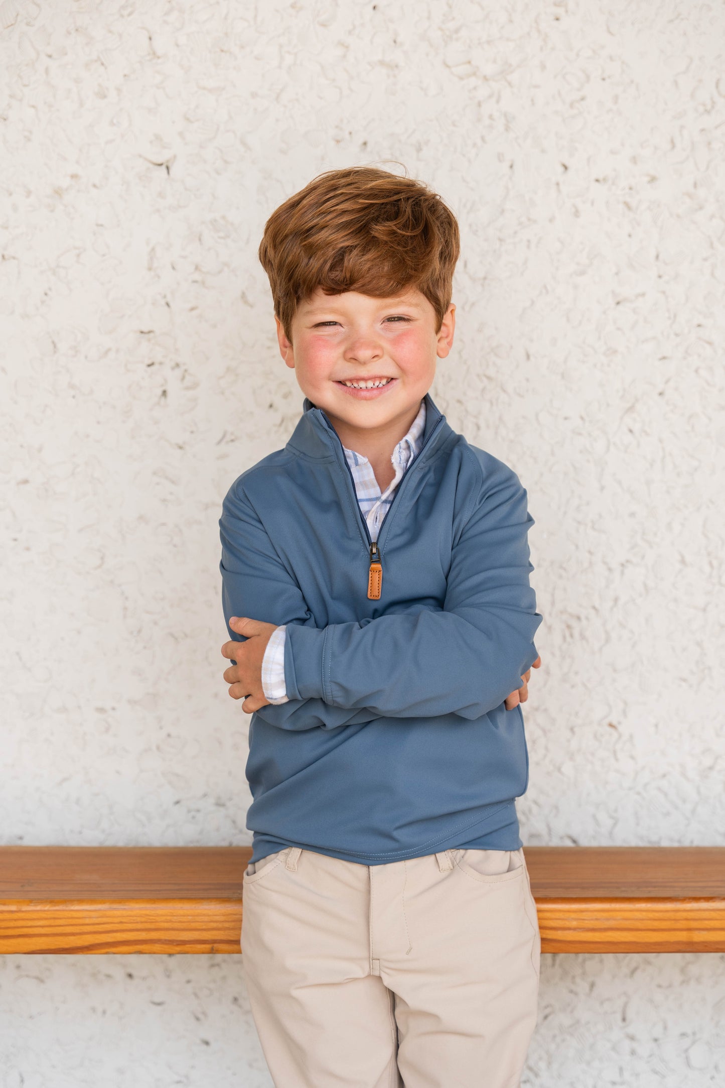 Collins Performance Quarter Zip Blue