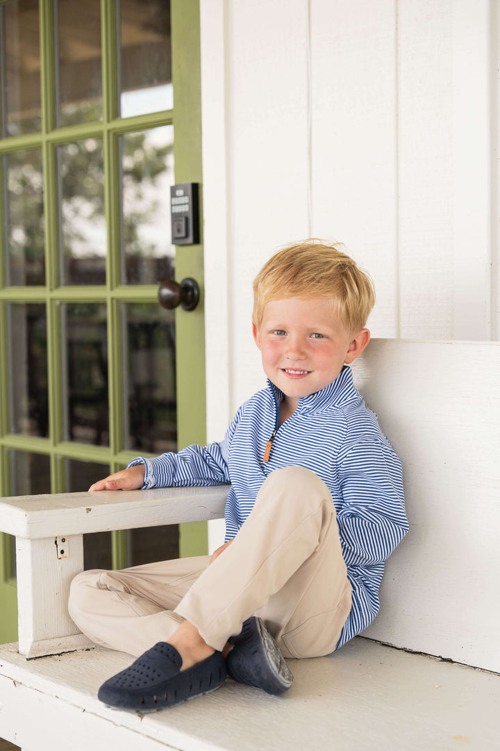 Collins Boys Quarter Zip Blue Stripe