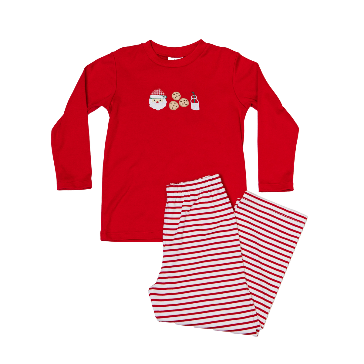 2 Piece Applique Boys Pant Set - Santa Cookie