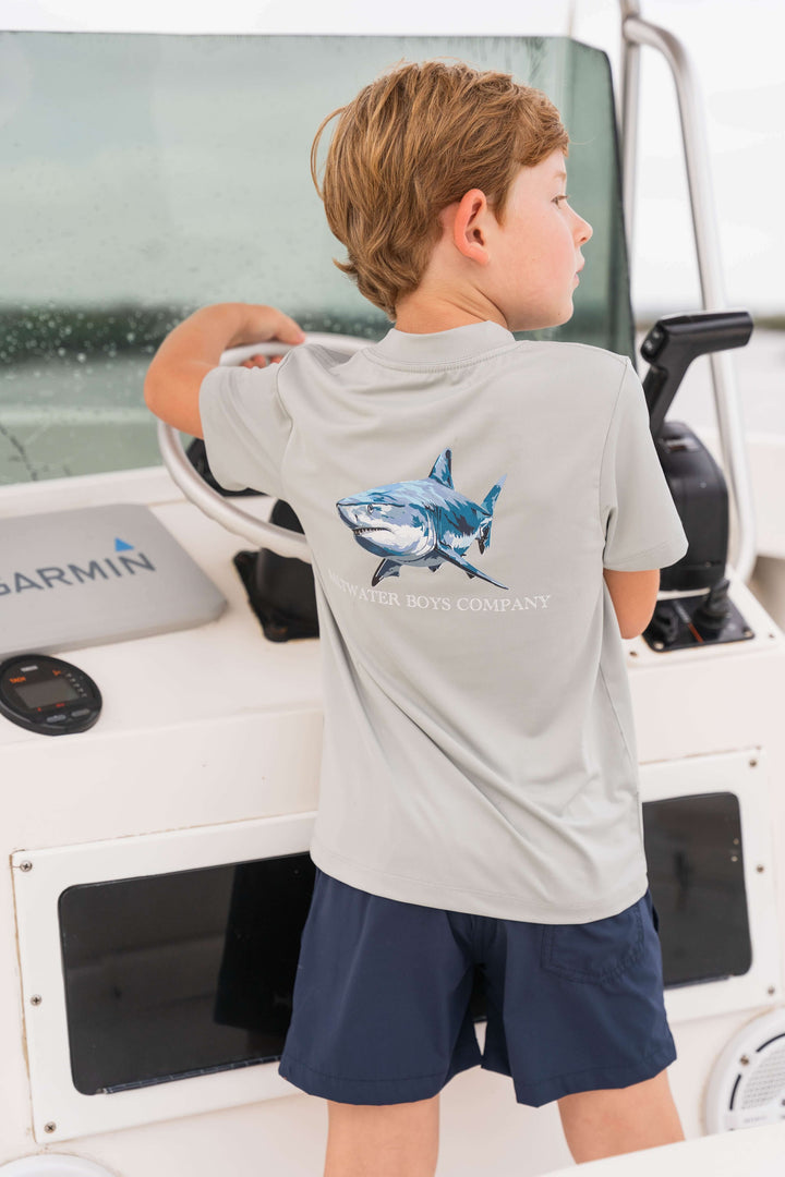 Great White Boys Performance Tee SS Grey