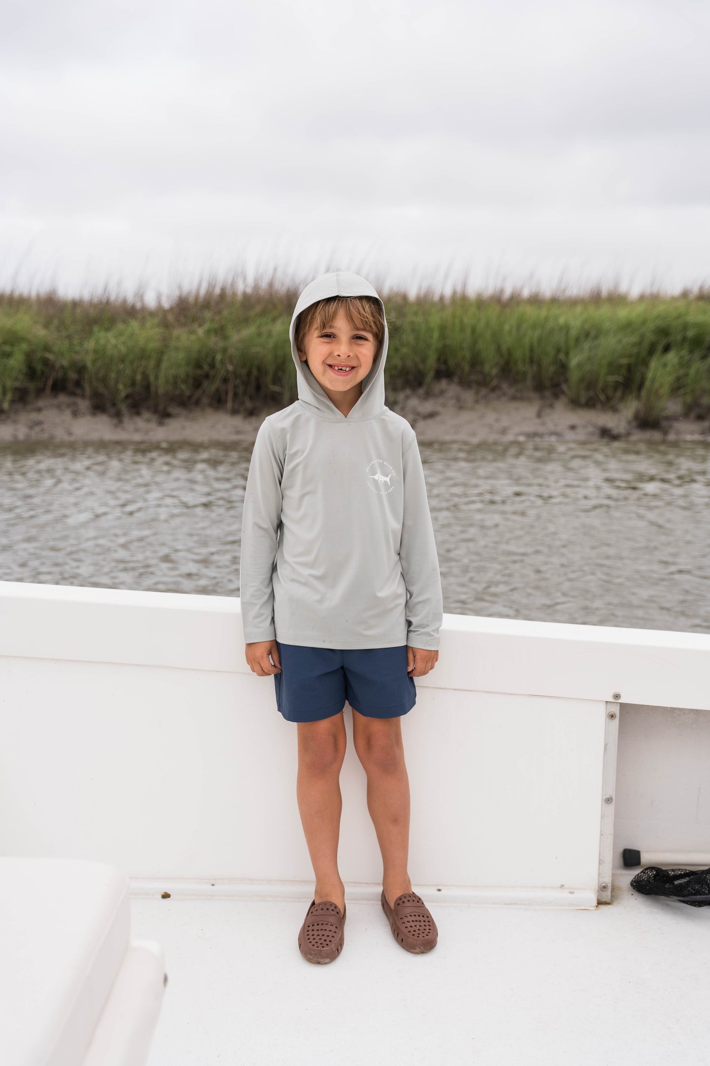 Flag Shark Performance Hoodie Grey
