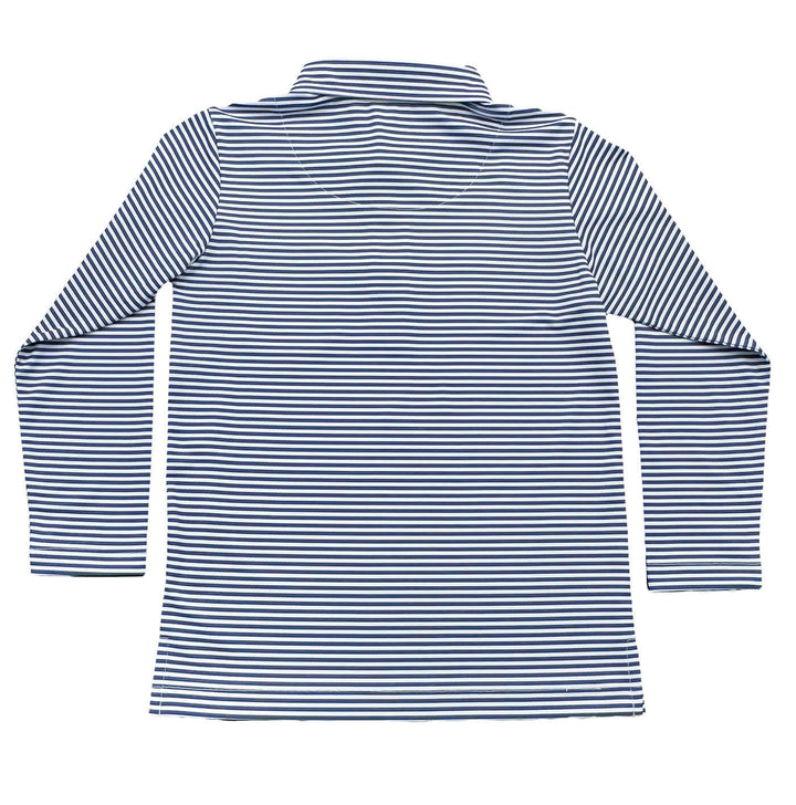Inshore Boys Performance Polo LS Navy Stripe