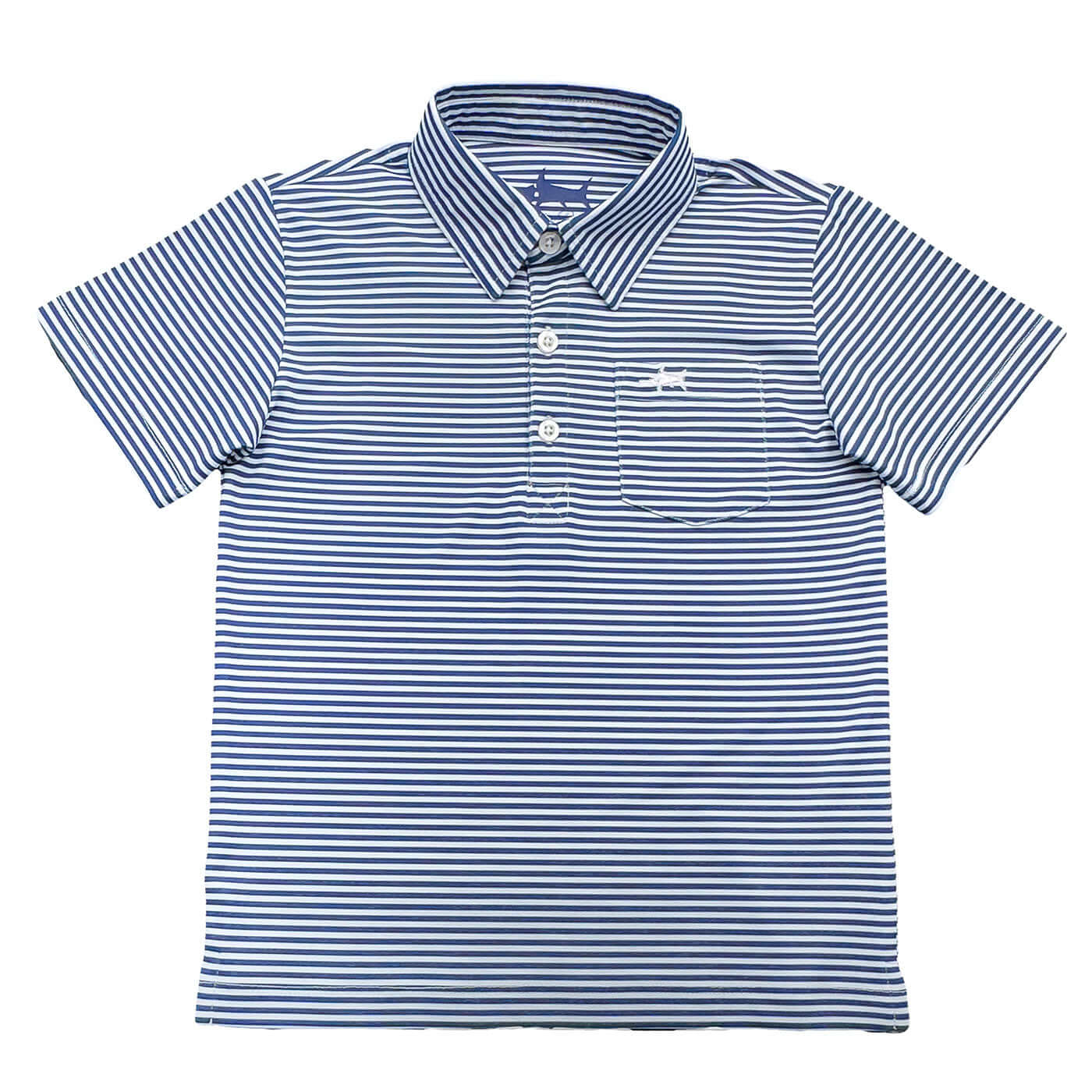 Inshore Boys Performance Polo Navy Stripe