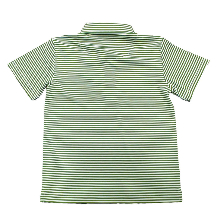 Inshore Boys Performance Polo Green Stripe