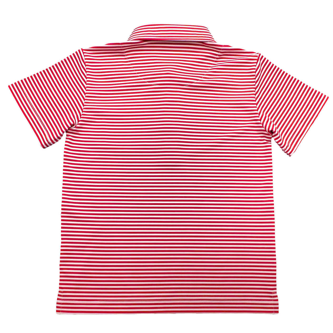 Inshore Boys Performance Polo Red Stripe