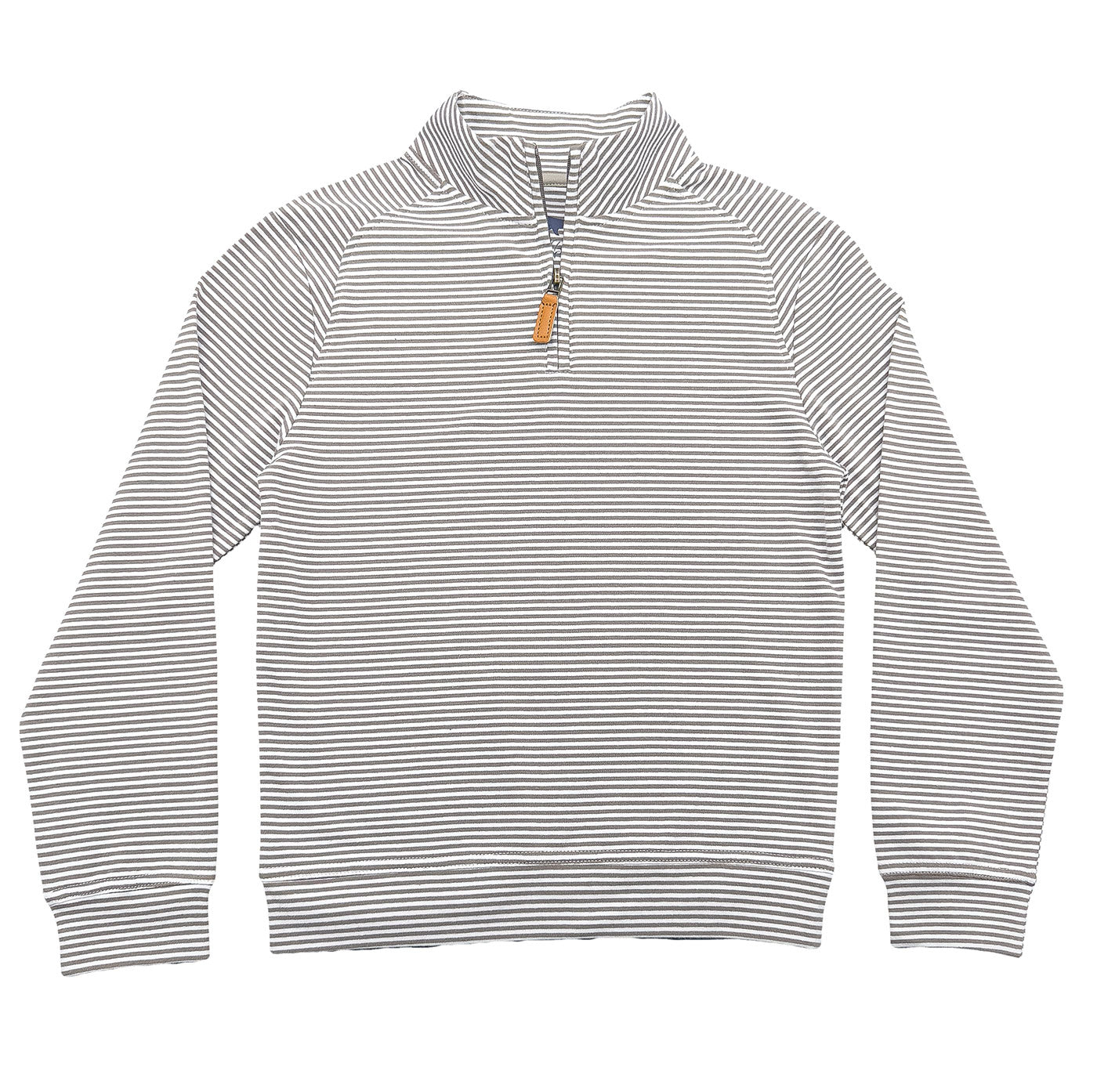 Collins Quarter Zip Khaki Stripe