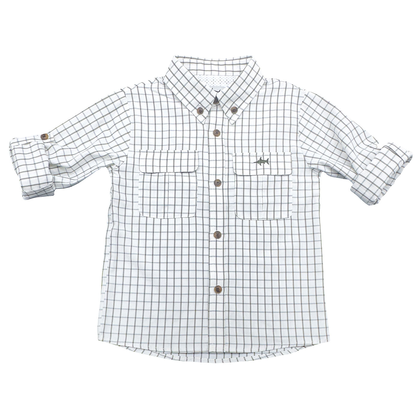 Flagler Fishing Shirt Olive & White Plaid