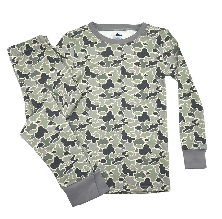 Jekyll Pima 2 Piece Boys Pajamas Camo Fish