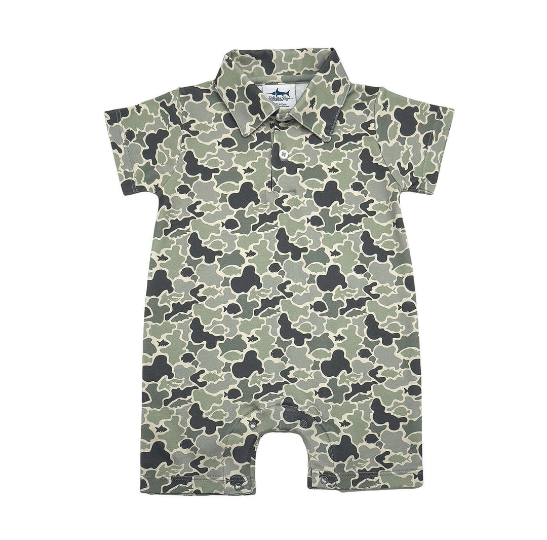 SBC Signature Pima Boys Polo SS Romper Camo