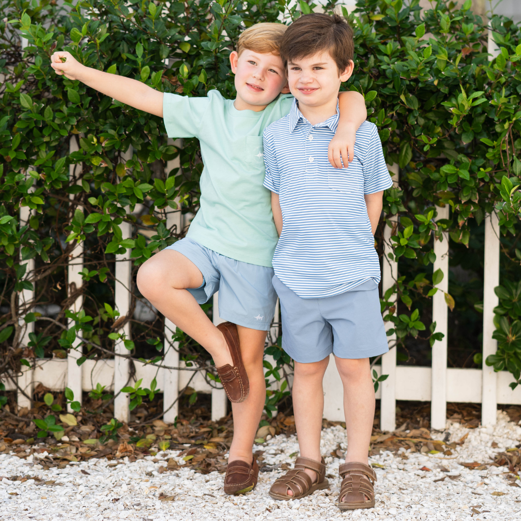 boy wearing saltwater boys shorts