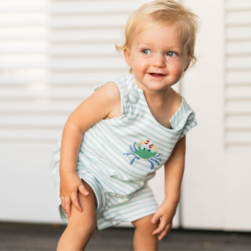 baby wearing saltwater boys romper