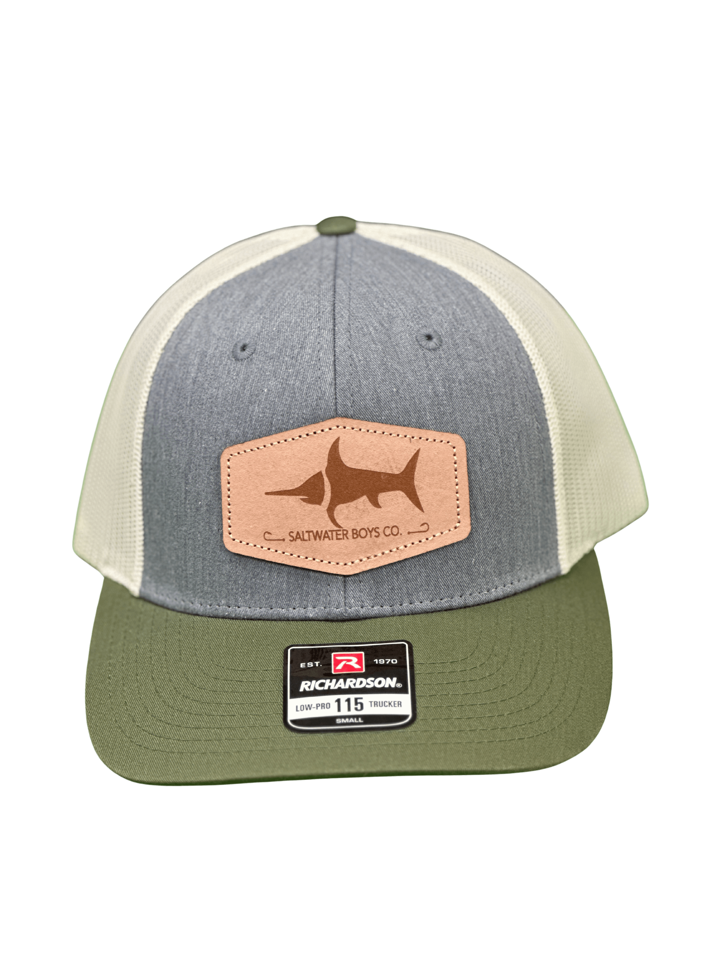 Leather Logo Hat Grey & Moss