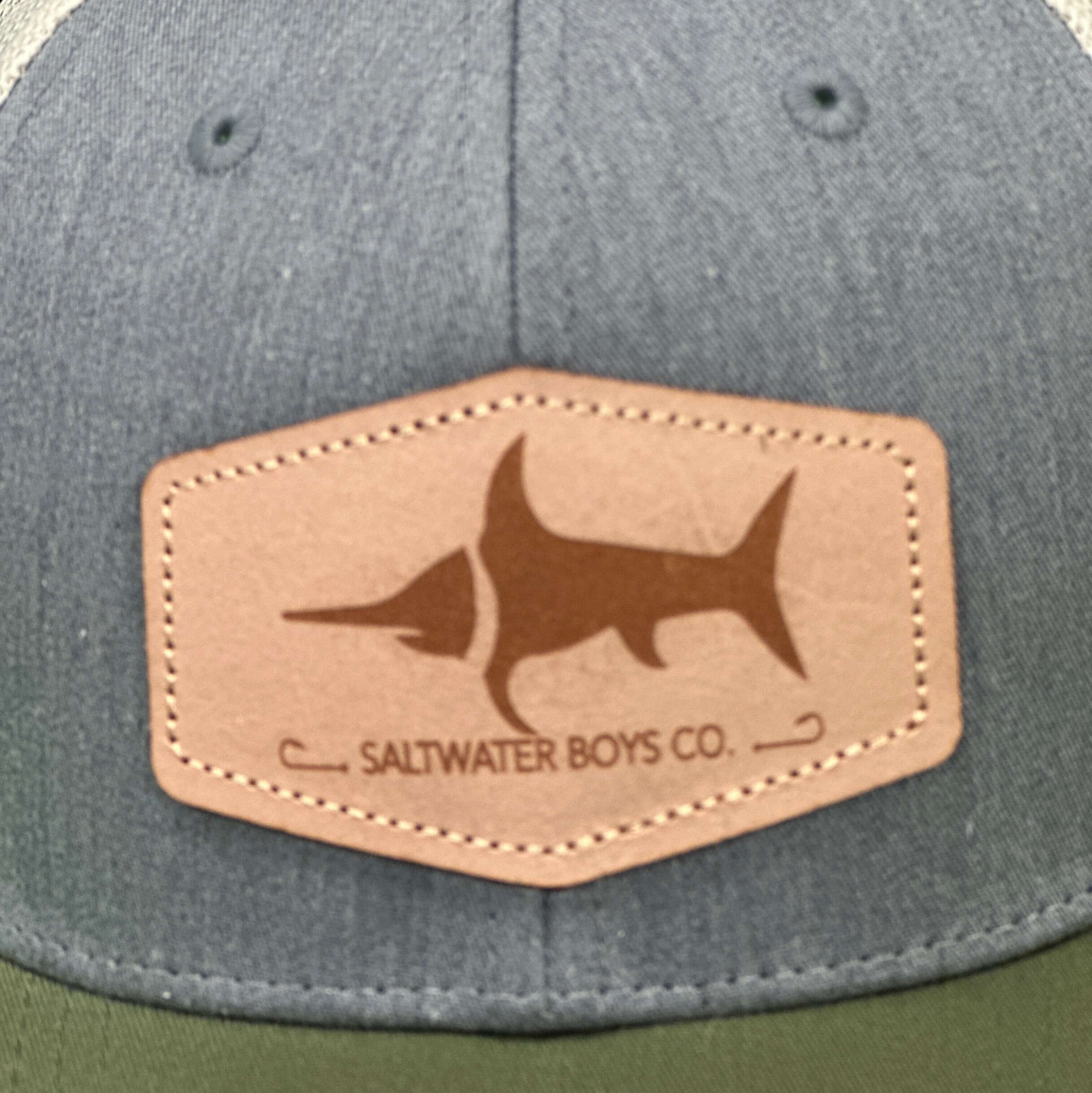 Leather Logo Hat Grey & Moss