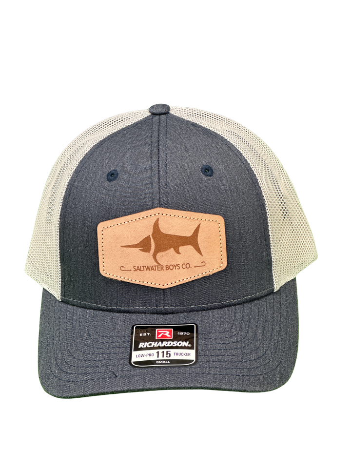 Leather Logo Hat Denim Blue