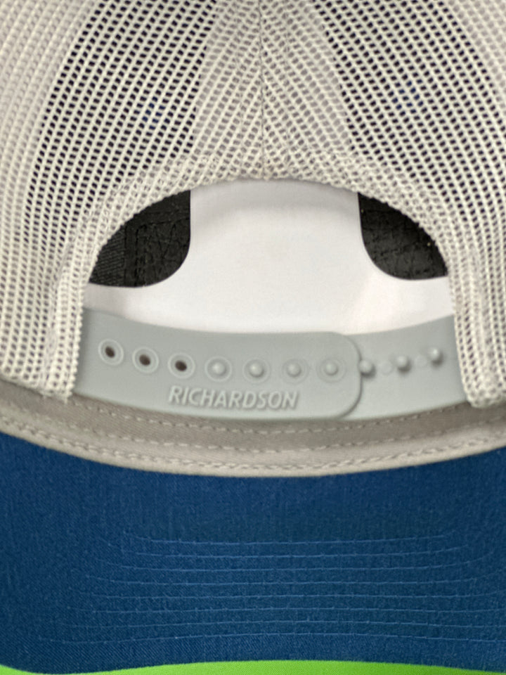Leather Logo Hat Green & Navy