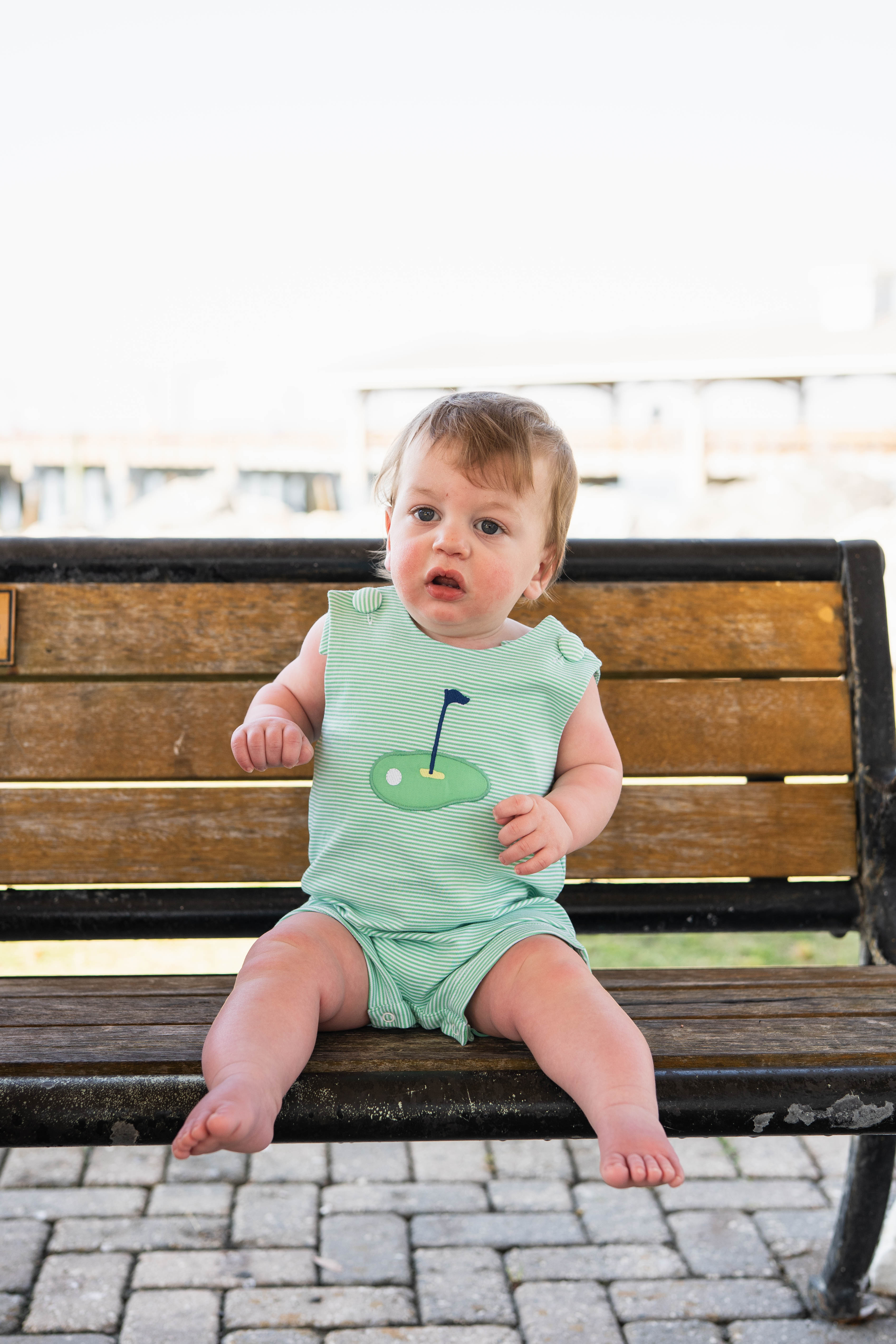 Golf Shortall Green Stripe
