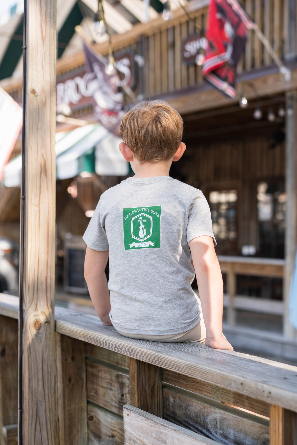 Green Golf Bag T-Shirt - Heather Grey
