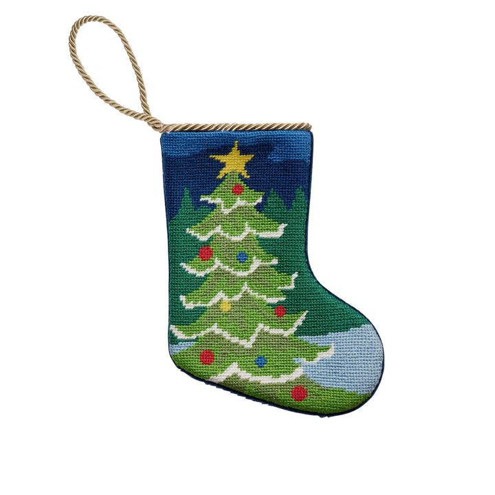 Christmas Tree Embroidered Mini Stocking