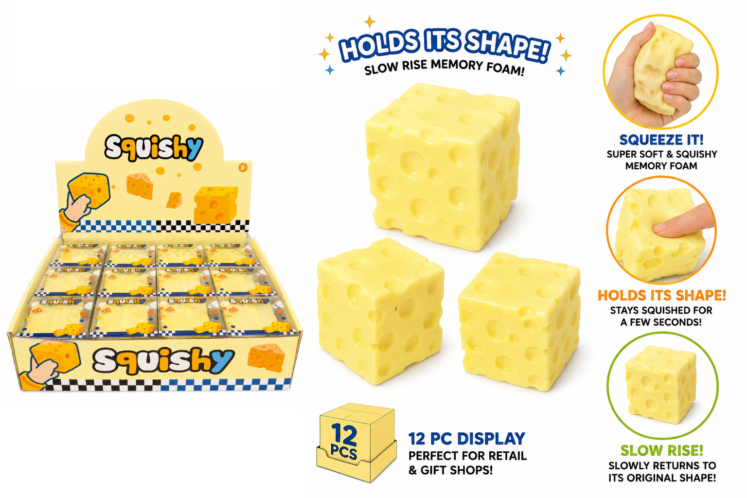 Cheese Memory Vaseline Squishy 2" MSS9