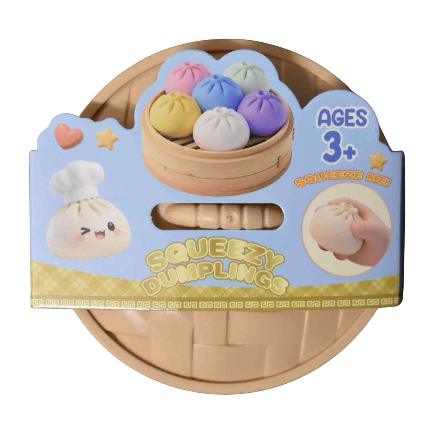 Squeezy Dumpling Toy – Assorted Colors (3.5") MSDS3