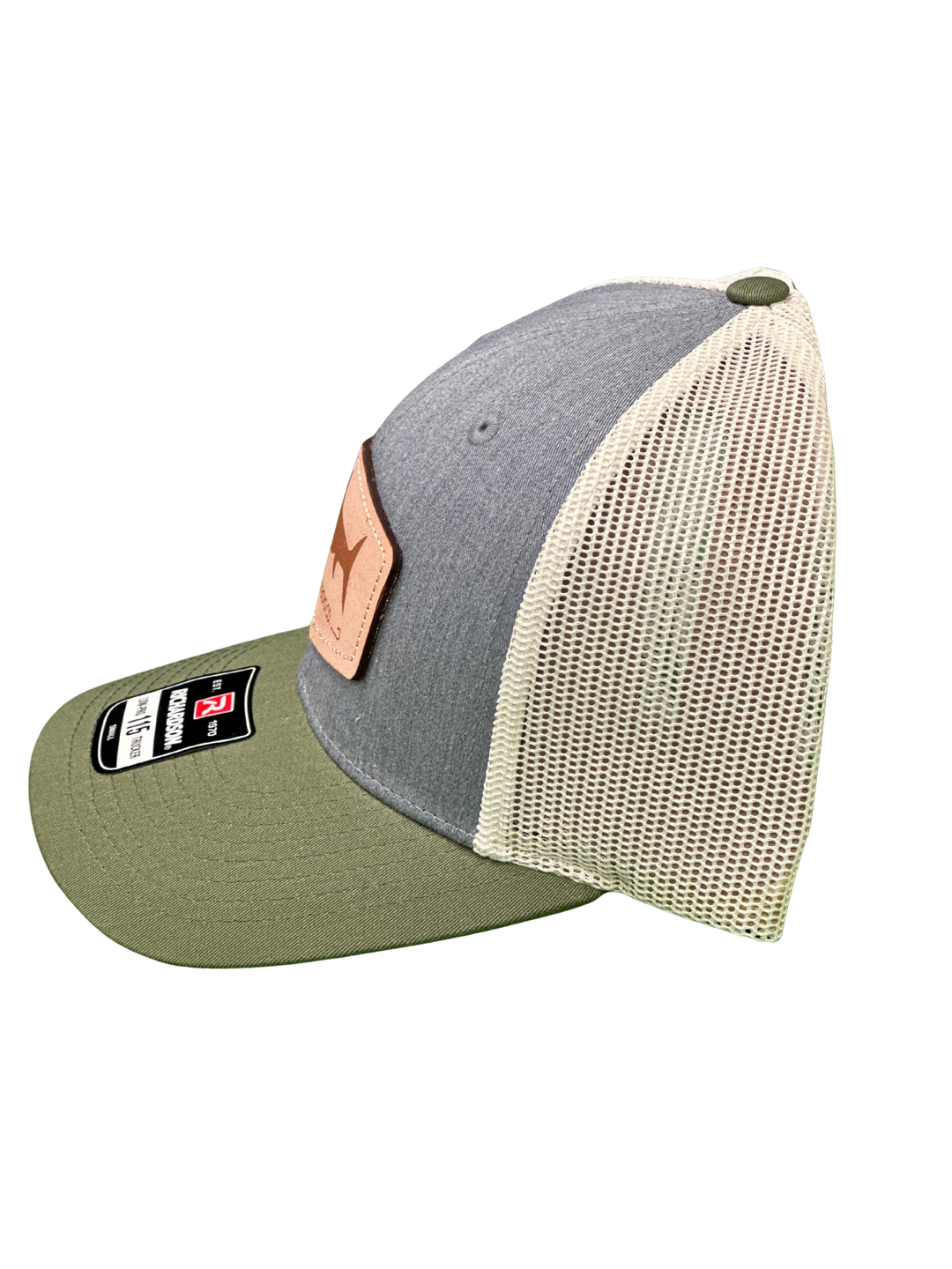 Leather Logo Hat Grey & Moss