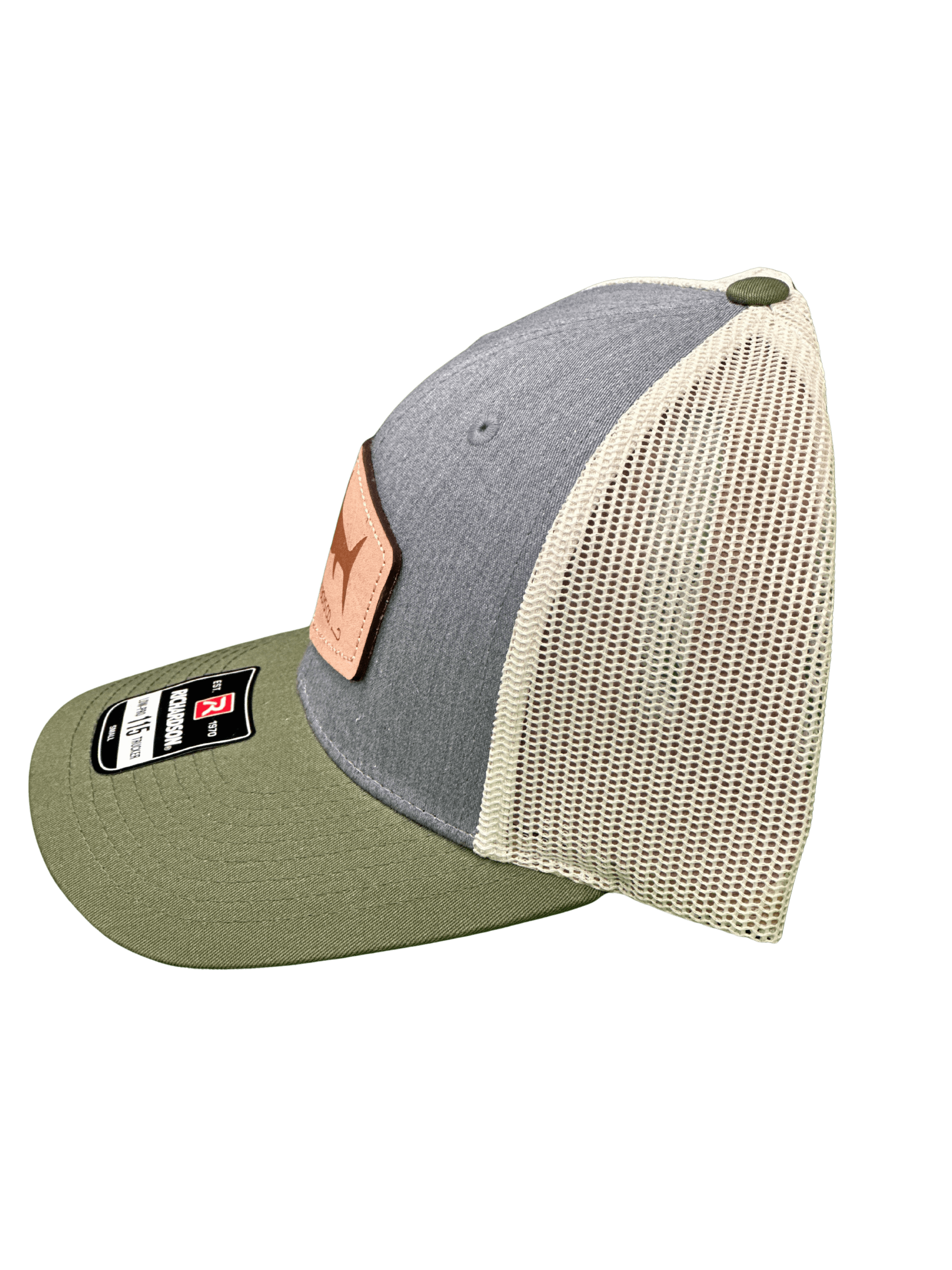 Leather Logo Hat Grey & Moss