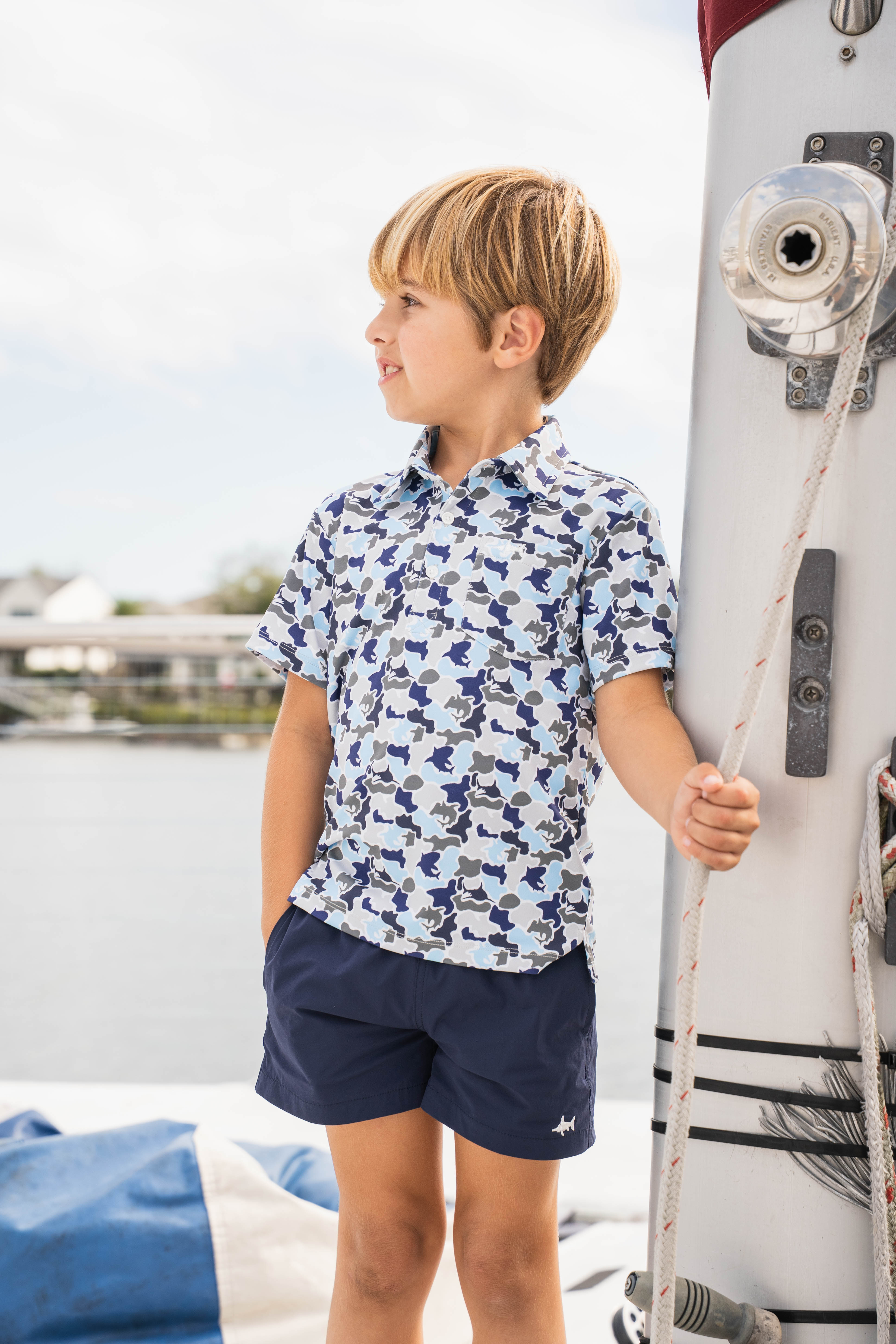 Inshore Performance Polo Camo Print