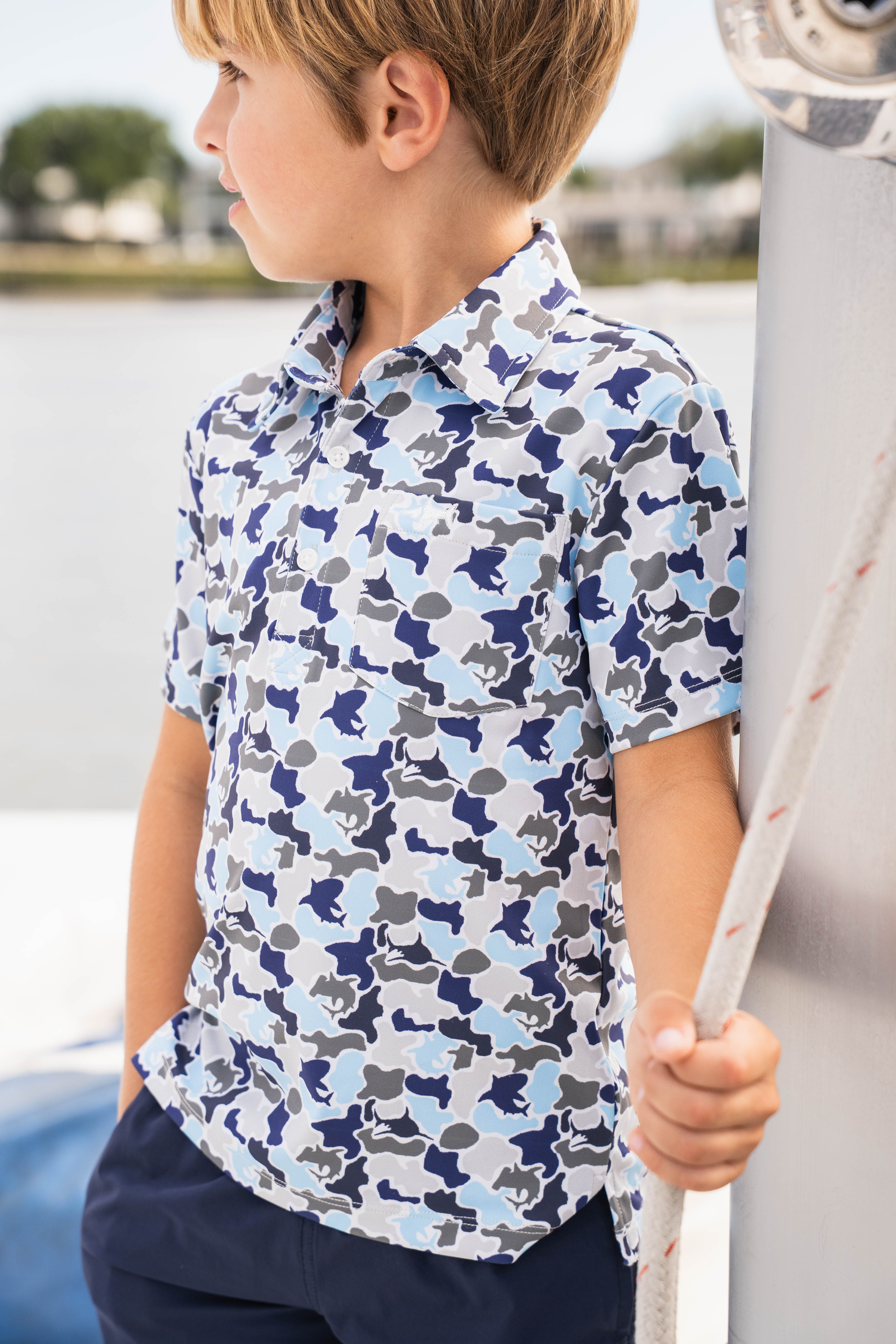 Inshore Performance Polo Camo Print