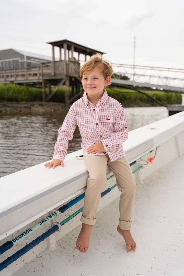 Flagler Fishing Shirt - Red Plaid