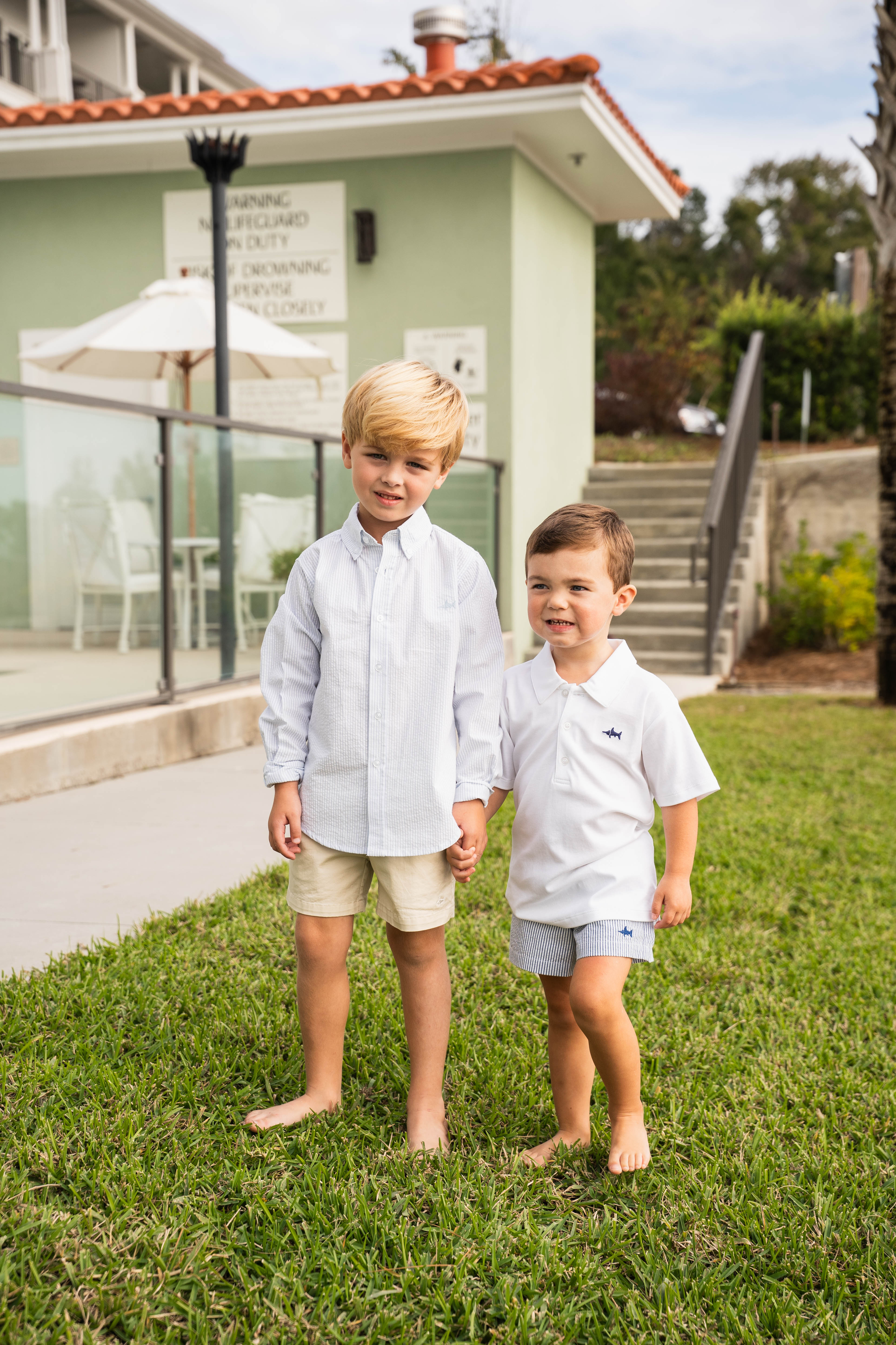 Carter Oxford Shirt Light Blue Stripe Seersucker
