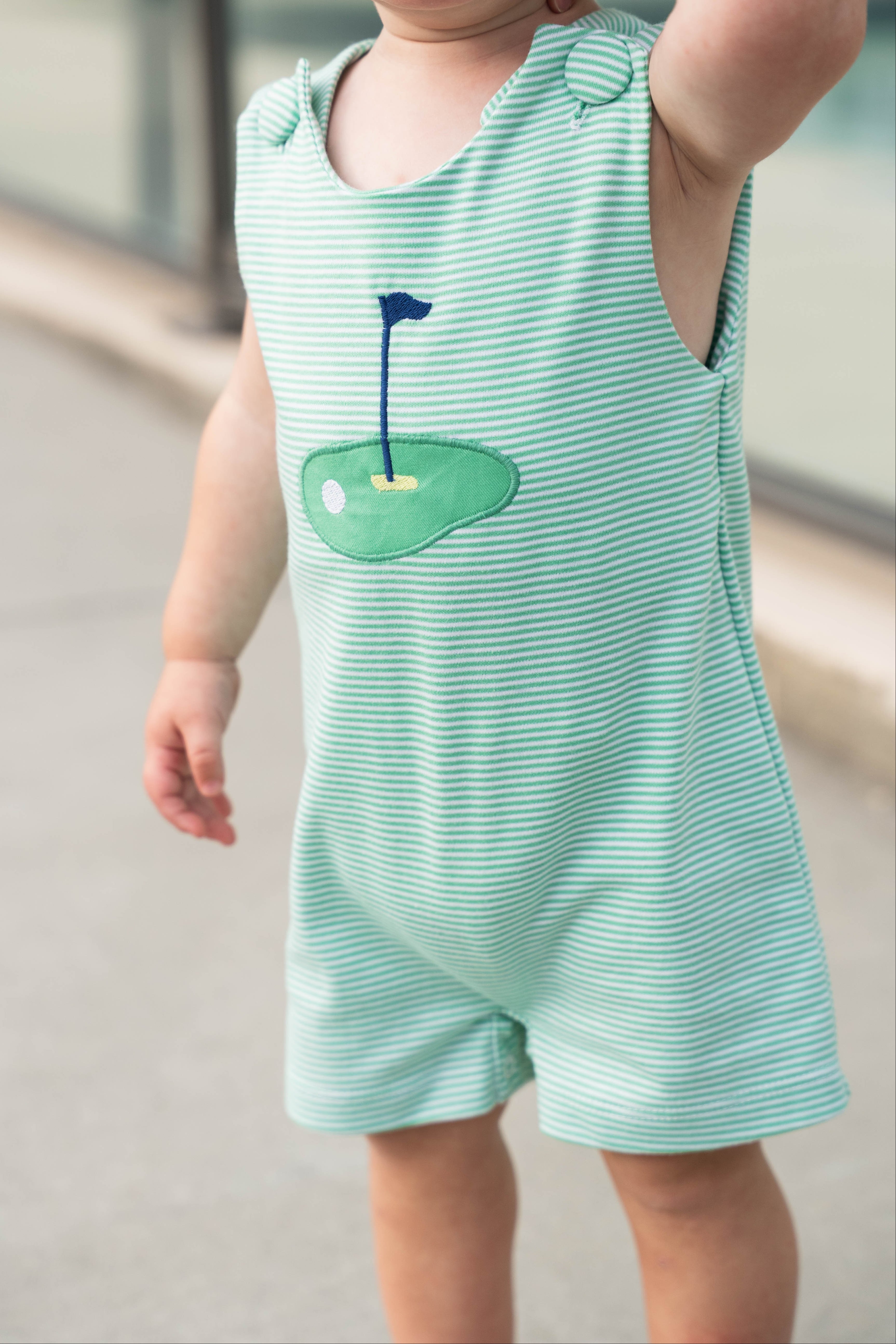 Golf Shortall Green Stripe