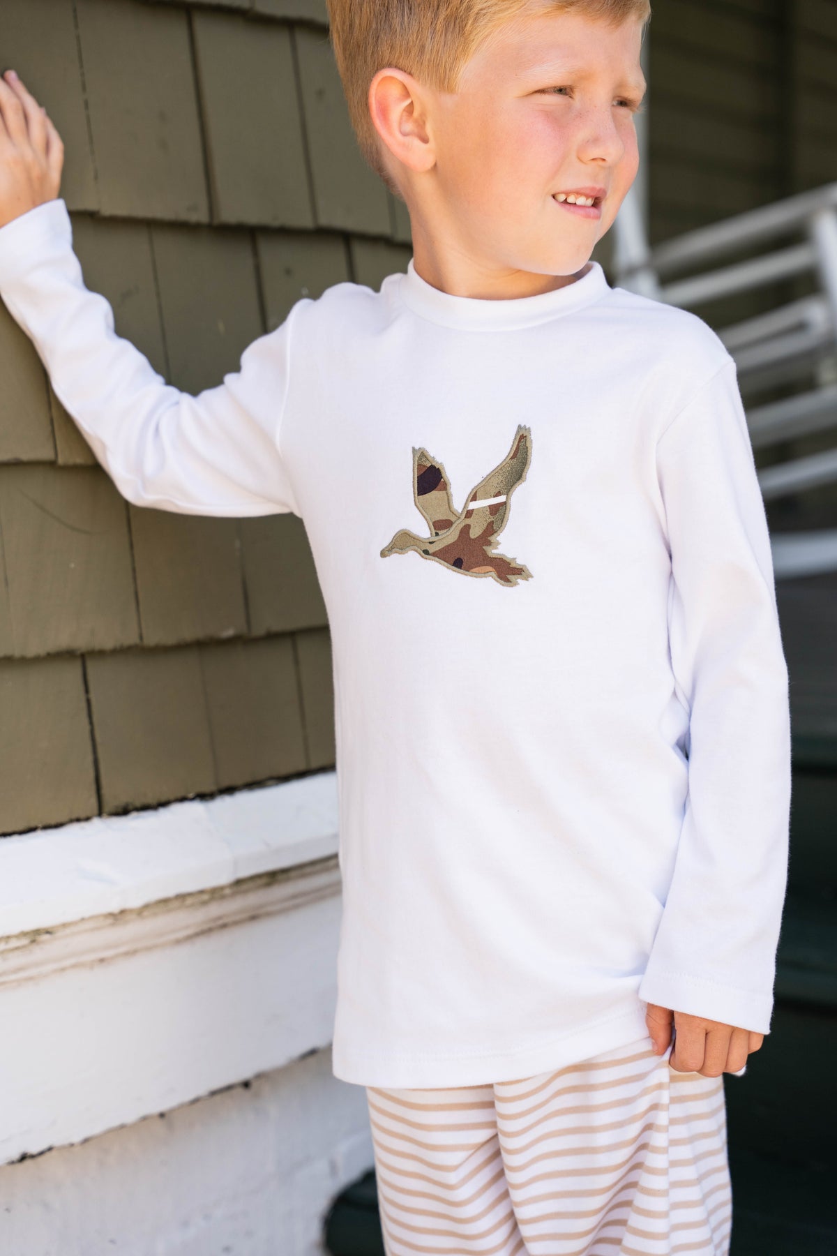 2 Piece Applique Boys Pant Set - Camo Duck
