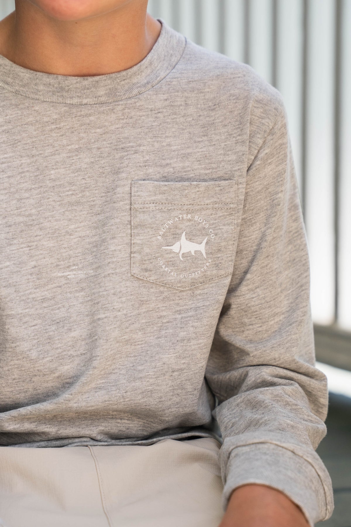 Christmas Postcard Tee LS - Grey